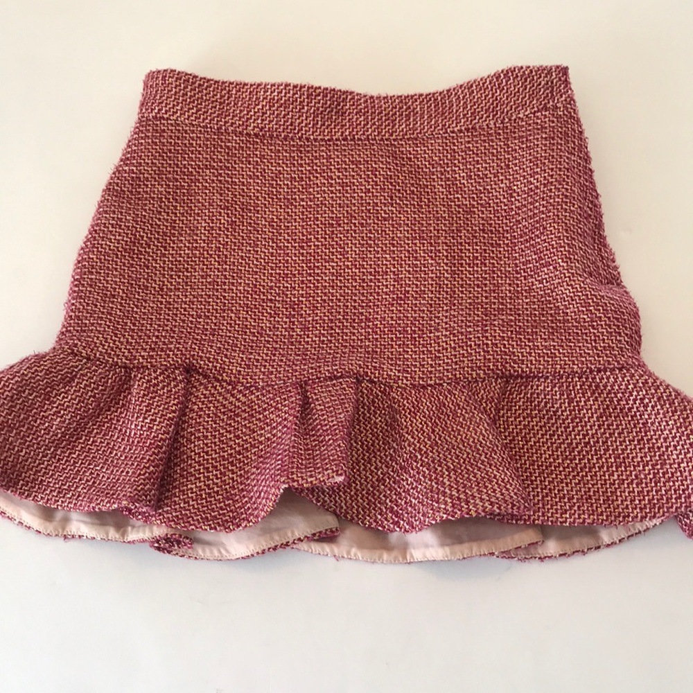 Janie and Jack pink metallic tweed skirt EUC 6